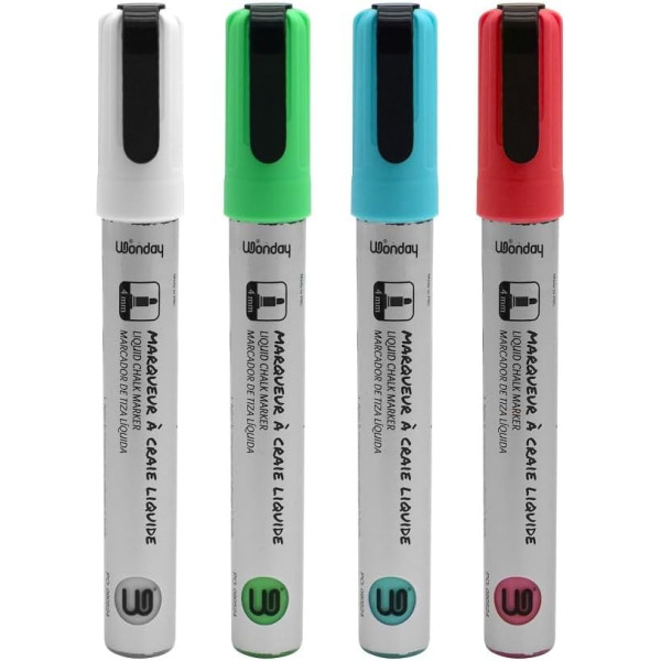 phoot-Marqueurs - Craie liquide - Effaçable - 4 couleurs - Mine 4mm - Tous supports
