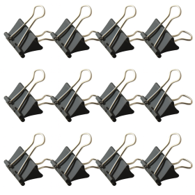photo-Pinces à documents - Double clip - 51mm - Ecartement 20mm - Noir - Boîte de 12