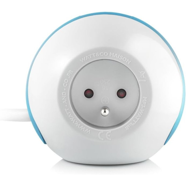 Multiprise - Ronde - 3 prises + 2 USB - 1,50m câble - Design innovant - Wattball