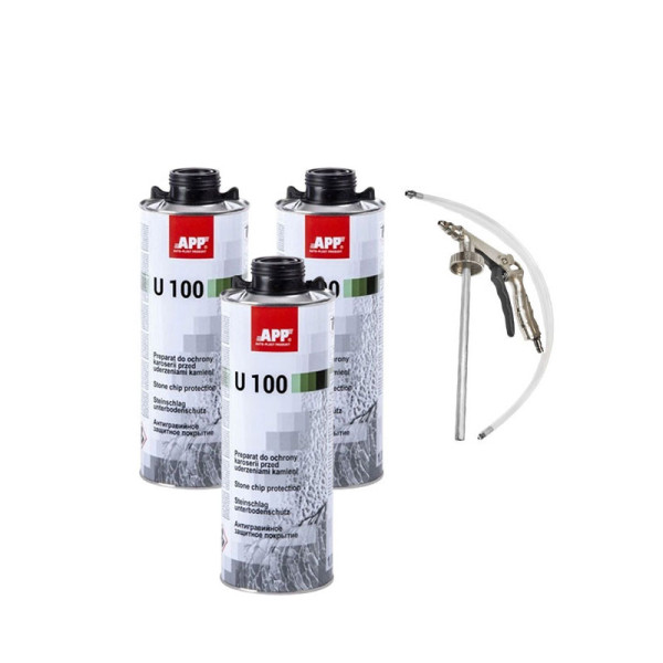 photo-Blackson - Produit anti gravillon - Noir - APP U100 - 3x 1L + pistolet de pulvérisation