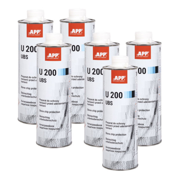 photo-Anti gravillon - Blanc - Anti corrosion - Carrosserie - APP - 6 bidons 1L U200