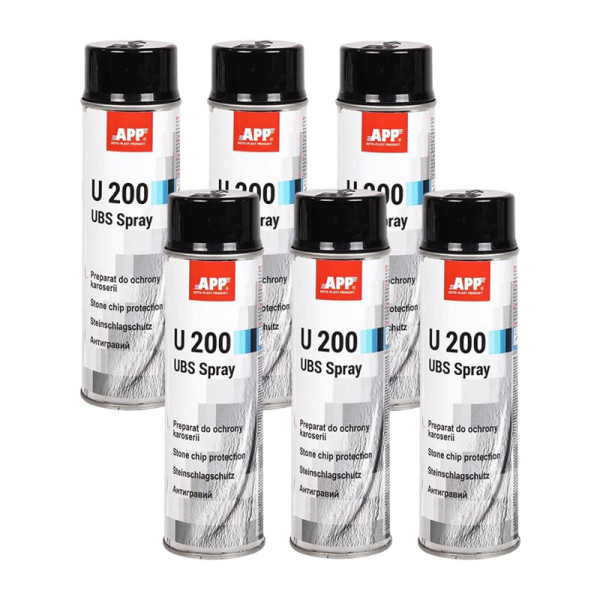 photo-Anti gravillons - Protection bas de caisse - Voiture - Noir - Antirouille - APP U200 - 6x500ml