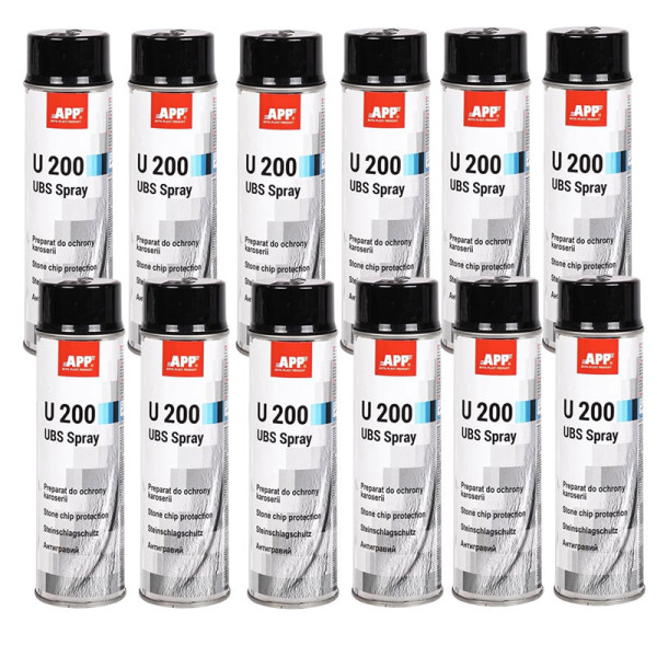 photo-Anti gravillons - Protection bas de caisse - Voiture - Noir - Antirouille - APP U200 - 12x500ml
