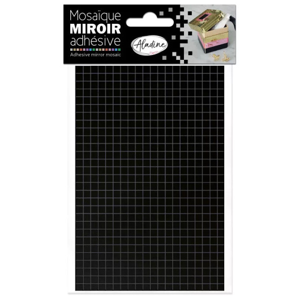 photo-Petits carrés miroirs - Noir - Adhésif - 0,5x0,5cm - Scrapbooking - Loisirs créatifs - Aladine