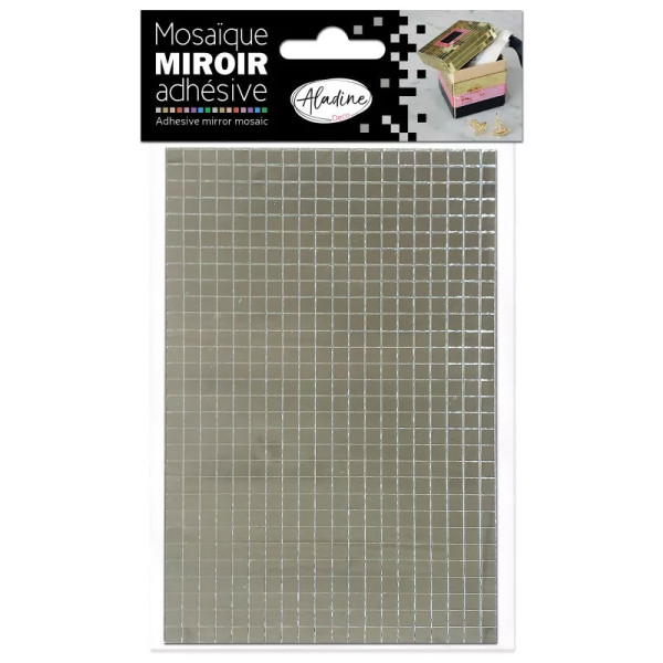 photo-Petits carrés miroirs - Argent - Adhésif - 0,5x0,5cm - Scrapbooking - Loisirs créatifs - Aladine