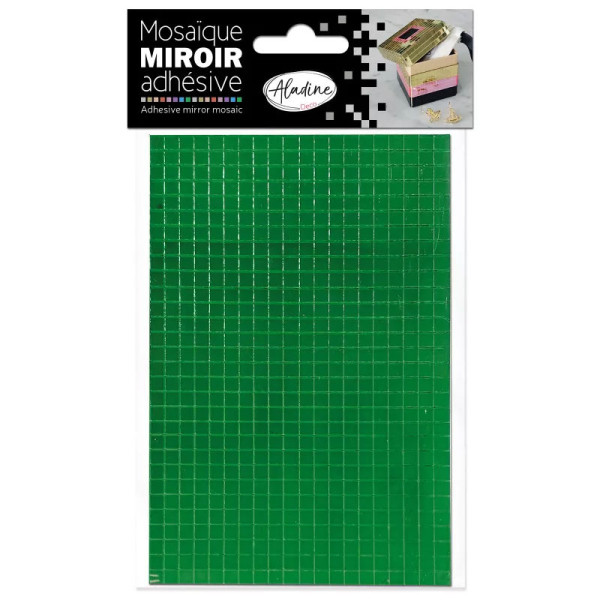 photo-Petits carrés miroirs - Vert - Adhésif - 0,5x0,5cm - Scrapbooking - Loisirs créatifs - Aladine