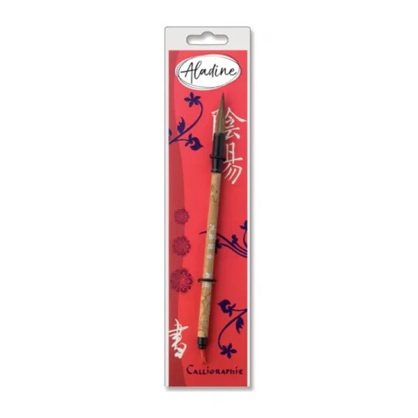 photo-Pinceau pour calligraphie Chinoise - Poils naturels - Manche bambou - Aladine