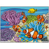 photo-Coloriage - Poissons clows - Tableau à colorier - Avec contours velours noir - Dès 3 ans