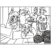 Coloriage - Chatons - Tableau à colorier - Avec contours velours noir - Dès 3 ans