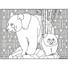 Coloriage - Pandas - Tableau à colorier - Avec contours velours noir - Dès 3 ans