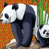 Coloriage - Pandas - Tableau à colorier - Avec contours velours noir - Dès 3 ans
