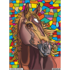 photo-Coloriage - Cheval - Tableau à colorier - Avec contours velours noir - Dès 3 ans