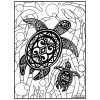 Coloriage - Tortue - Tableau à colorier - Avec contours velours noir - Dès 3 ans