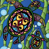 Coloriage - Tortue - Tableau à colorier - Avec contours velours noir - Dès 3 ans