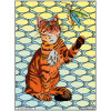 photo-Coloriage - Chat - Tableau à colorier - Avec contours velours noir - Dès 3 ans