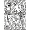 Coloriage - Perroquets - Tableau à colorier - Avec contours velours noir - Dès 3 ans