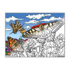 Coloriage - Papillons - Tableau à colorier - Avec contours velours noir - Dès 3 ans