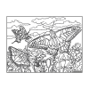 Coloriage - Papillons - Tableau à colorier - Avec contours velours noir - Dès 3 ans