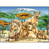 photo-Coloriage - Lions - Tableau à colorier - Avec contours velours noir - Dès 3 ans