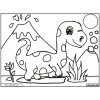 Coloriage - Petit diplodocus - Tableau à colorier - Avec contours velours noir - Dès 3 ans