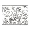 Coloriage - Dinosaures - Tableau à colorier - Avec contours velours noir - Dès 3 ans