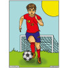 photo-Coloriage - Footballeur - Tableau à colorier - Avec contours velours noir - Dès 3 ans