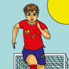 Coloriage - Footballeur - Tableau à colorier - Avec contours velours noir - Dès 3 ans