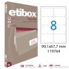 photo-800 étiquettes - Blanches - 99,1x67,7mm - Etibox - Apli - 119764 - Copieur, laser, jet d'encre