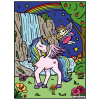 photo-Coloriage - Licorne - Tableau à colorier - Avec contours velours noir - Dès 3 ans