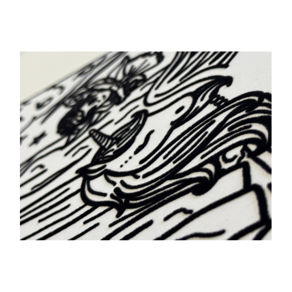 Coloriage - Licorne - Tableau à colorier - Avec contours velours noir - Dès 3 ans