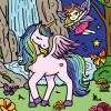 Coloriage - Licorne - Tableau à colorier - Avec contours velours noir - Dès 3 ans