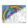 Coloriage - Licorne arc en ciel - Tableau à colorier - Avec contours velours noir - Dès 3 ans