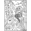 Coloriage - Sirène - Tableau à colorier - Avec contours velours noir - Dès 3 ans