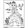 Coloriage - Princesse - Tableau à colorier - Avec contours velours noir - Dès 3 ans