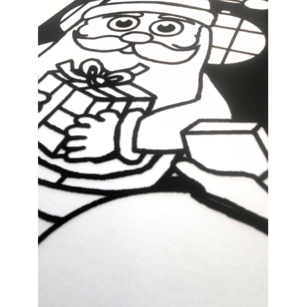 Coloriage - Père noël - Tableau à colorier - Avec contours velours noir - Dès 3 ans