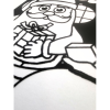 Coloriage - Père noël - Tableau à colorier - Avec contours velours noir - Dès 3 ans