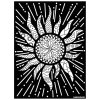 photo-Coloriage - Mandala soleil - Tableau à colorier - Avec contours velours noir - Dès 3 ans