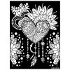 photo-Coloriage - Attrape rêve - Tableau à colorier - Avec contours velours noir - Dès 3 ans