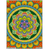 photo-Coloriage - Mandala floral - Tableau à colorier - Avec contours velours noir - Dès 3 ans