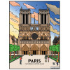 photo-Coloriage - Notre dame de Paris - Tableau à colorier - Avec contours velours noir - Dès 3 ans
