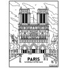 Coloriage - Notre dame de Paris - Tableau à colorier - Avec contours velours noir - Dès 3 ans