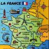Coloriage - Carte de France - Tableau à colorier - Avec contours velours noir - Dès 3 ans