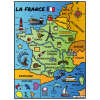 photo-Coloriage - Carte de France - Tableau à colorier - Avec contours velours noir - Dès 3 ans