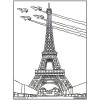 Coloriage - Tour Eiffel - Tableau à colorier - Avec contours velours noir - Dès 3 ans