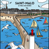 Coloriage - Saint-Malo - Tableau à colorier - Avec contours velours noir - Dès 3 ans