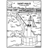 Coloriage - Saint-Malo - Tableau à colorier - Avec contours velours noir - Dès 3 ans