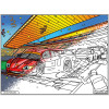 Coloriage - Supercars - Tableau à colorier - Avec contours velours noir - Dès 3 ans