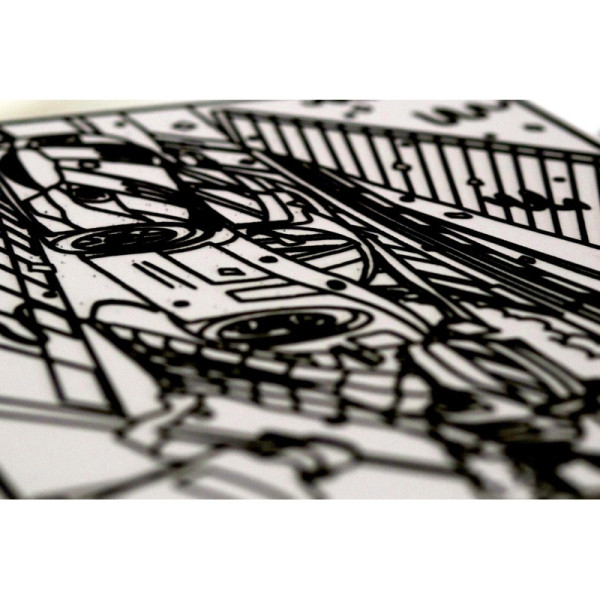 Coloriage - Supercars - Tableau à colorier - Avec contours velours noir - Dès 3 ans