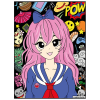 photo-Coloriage - Manga - Tableau à colorier - Avec contours velours noir - Dès 3 ans