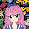 Coloriage - Manga - Tableau à colorier - Avec contours velours noir - Dès 3 ans